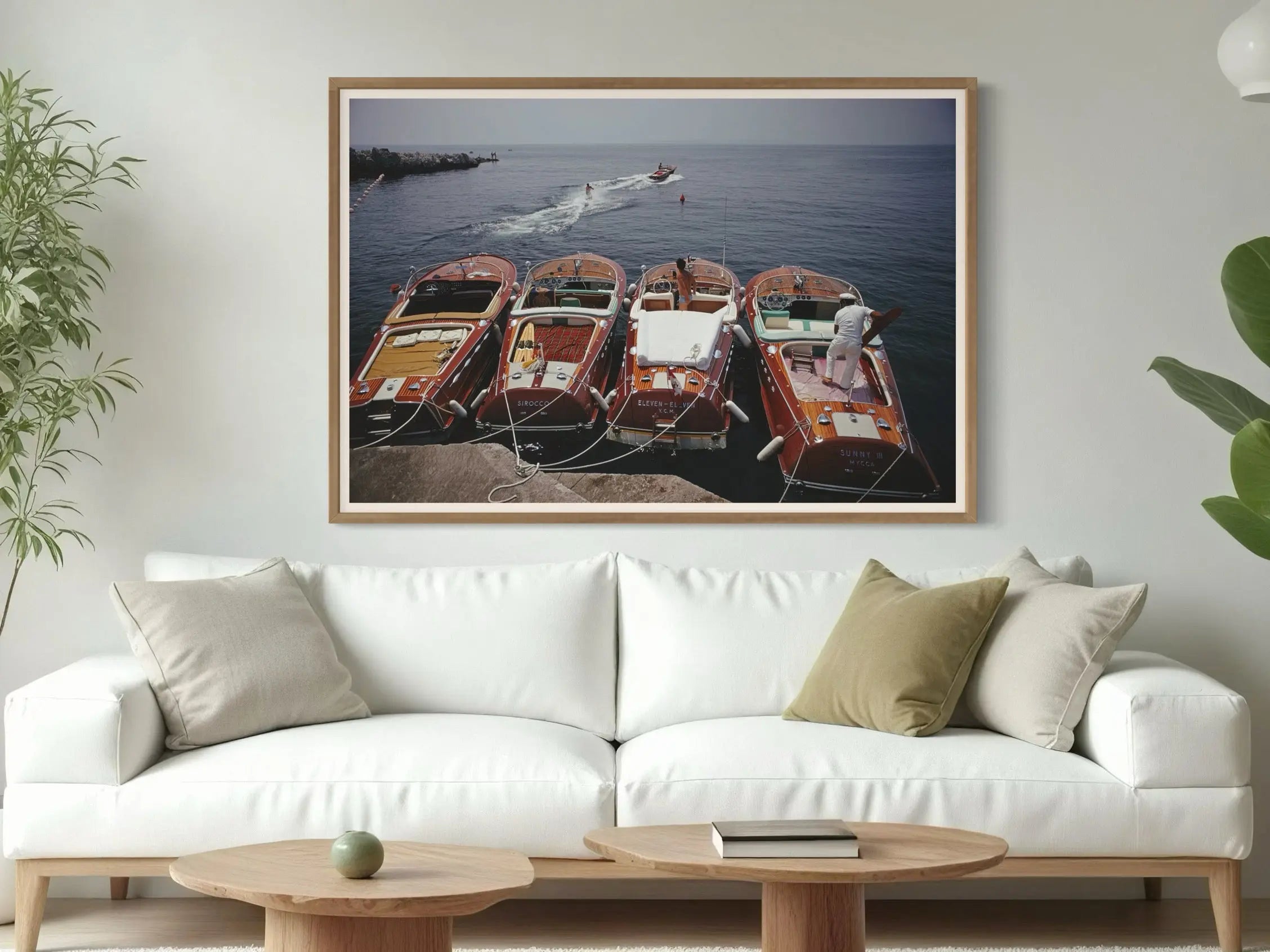 Riva Boats at Hotel du Cap-Eden-Roc by Slim Aarons showcased in a designer room setting