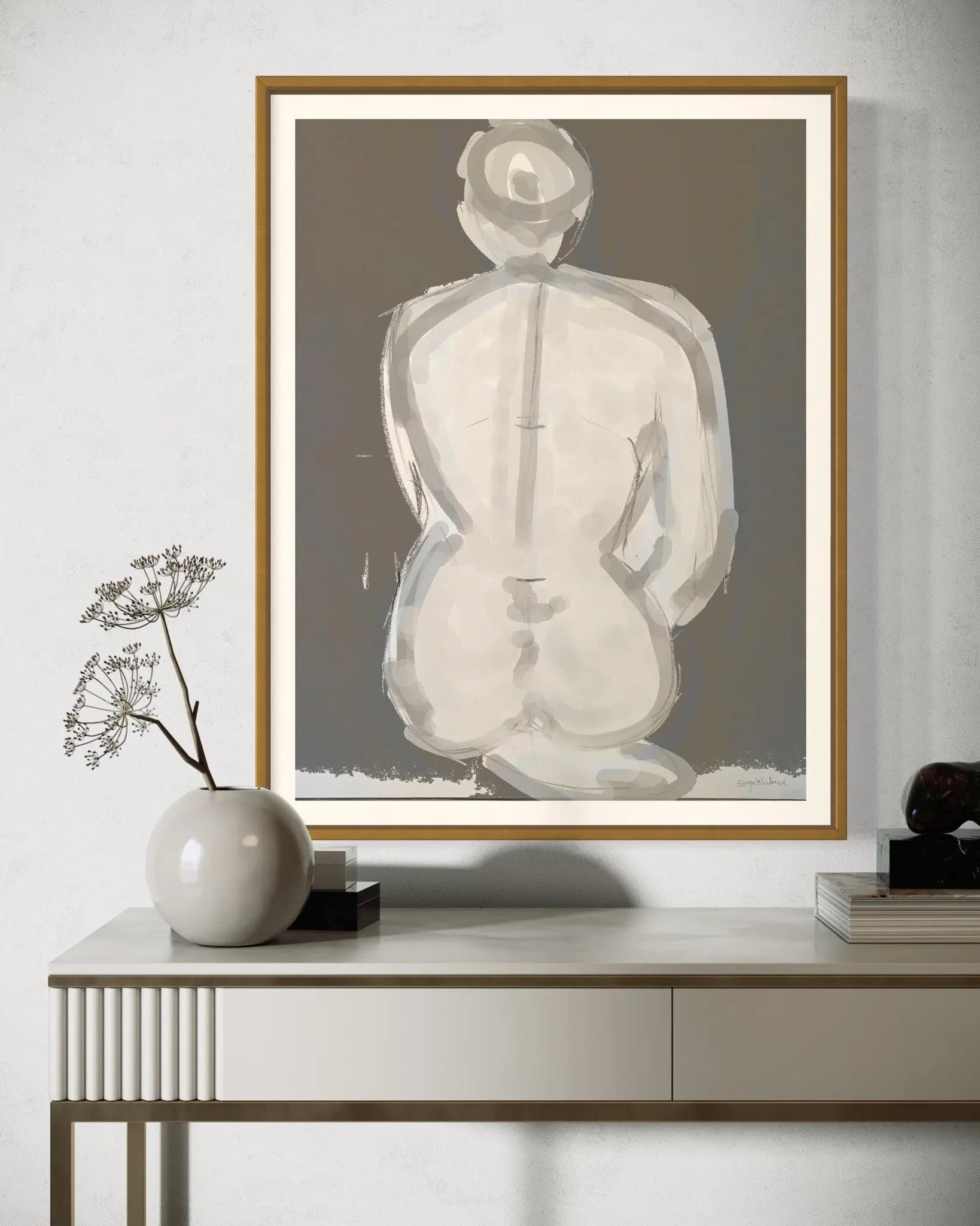 Meditation by Sonja Lukenic displayed in a modern living room interior