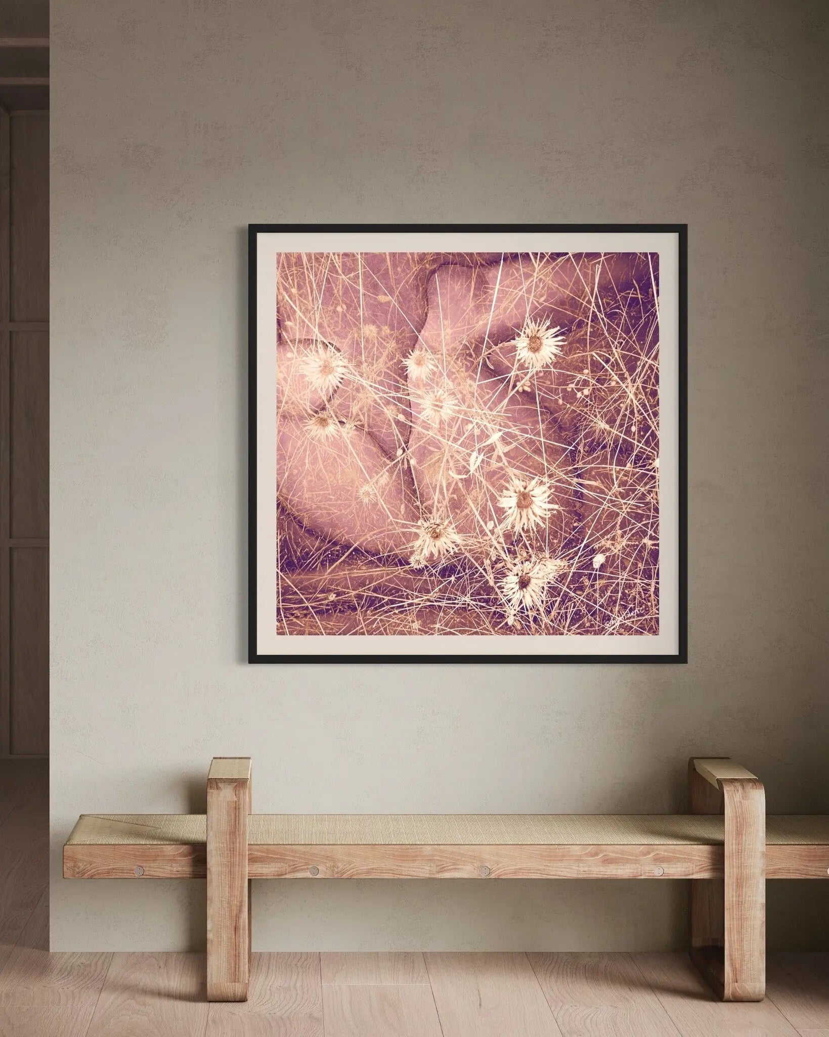 Woman in Fields of Wheat by Sonja Lukenic presented in a curated interior design