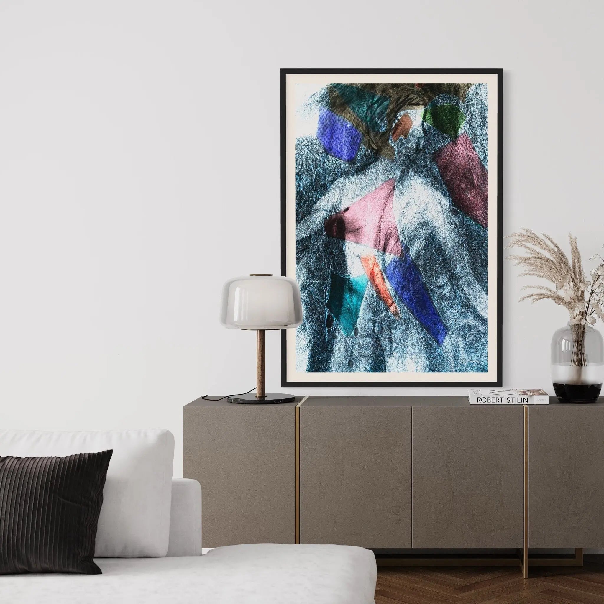 The Glass Man by Sonja Lukenic displayed in a modern living room interior