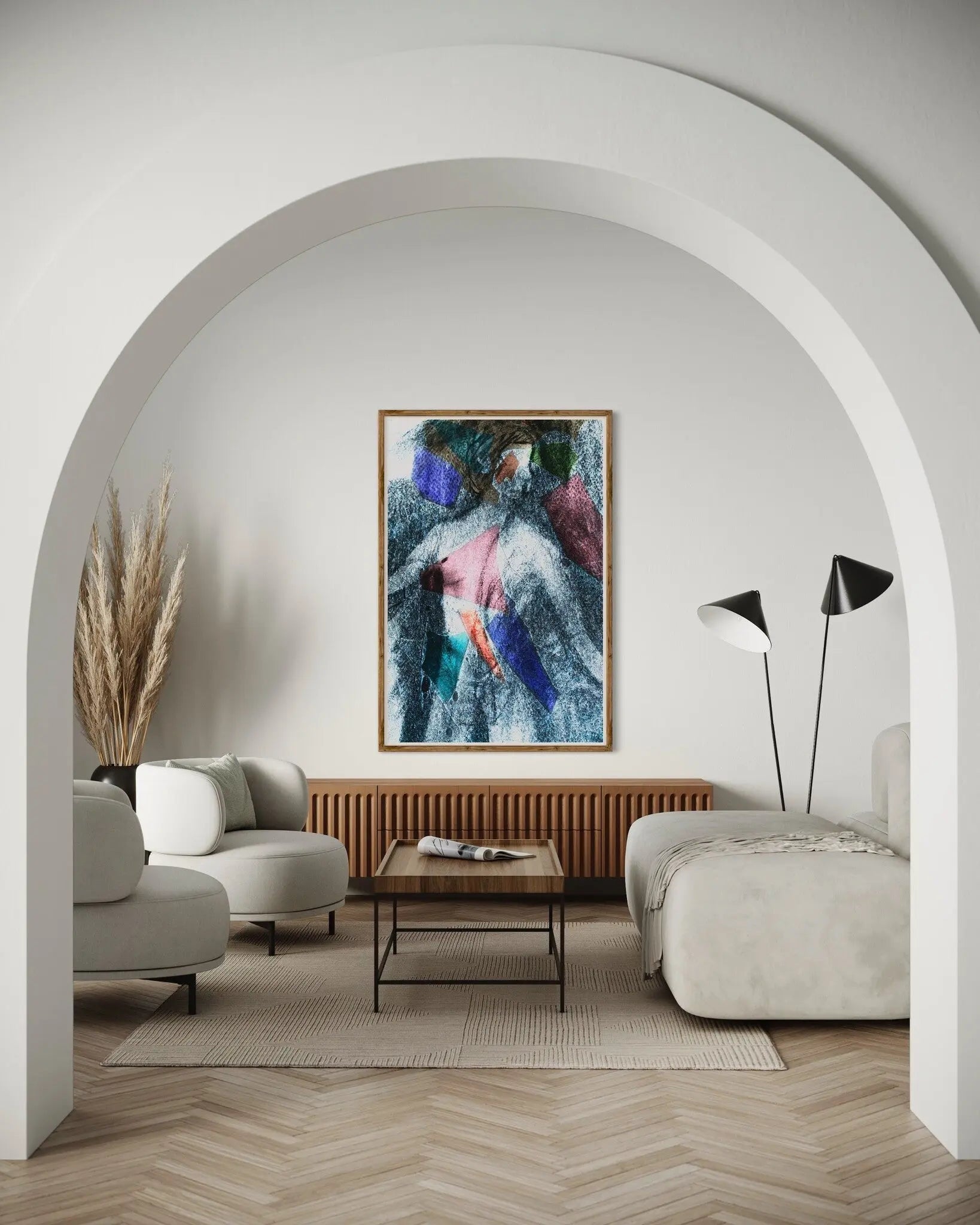 The Glass Man by Sonja Lukenic presented in a curated interior design