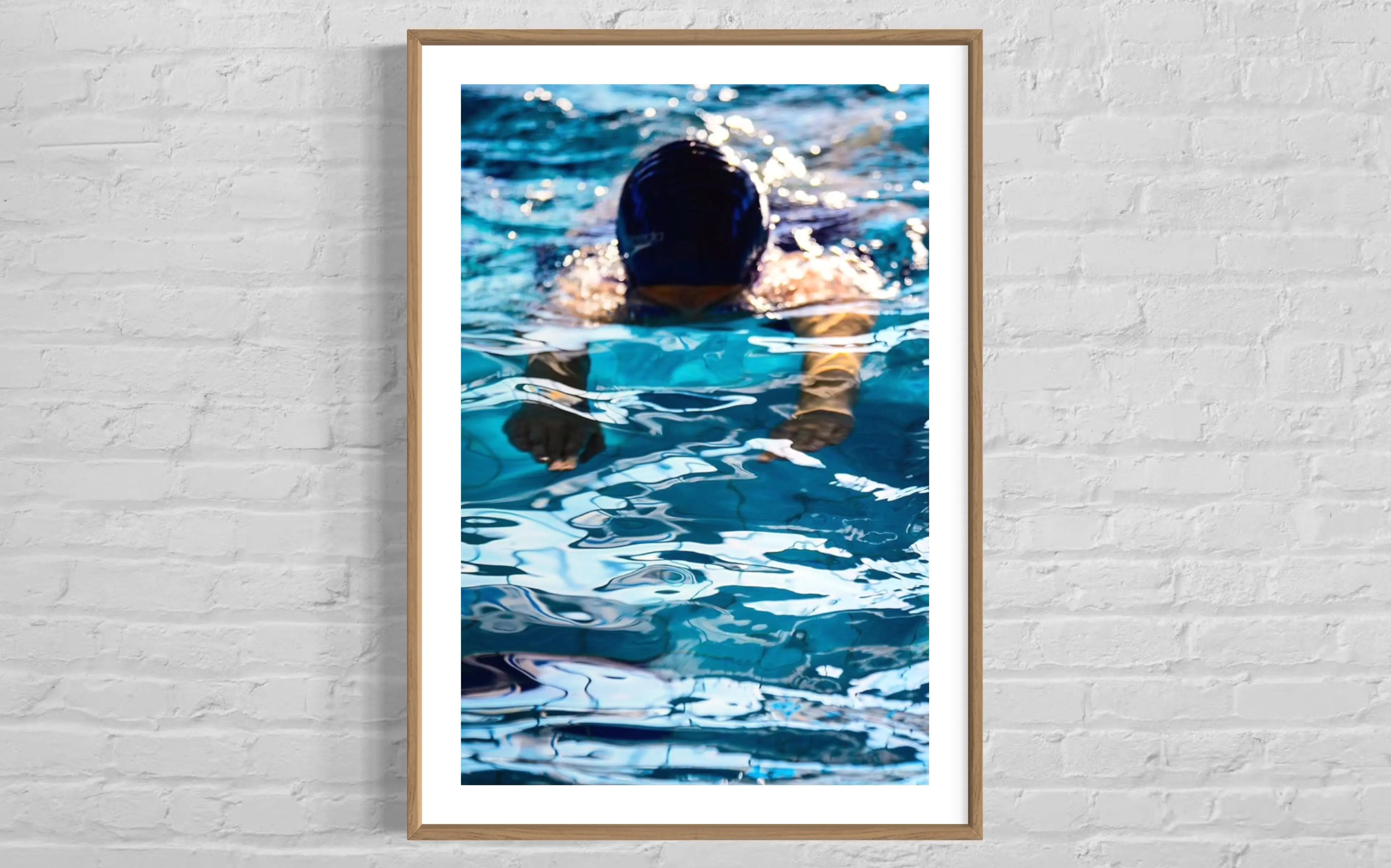 Swim 3 by Tal Paz-Fridman displayed in a modern living room interior