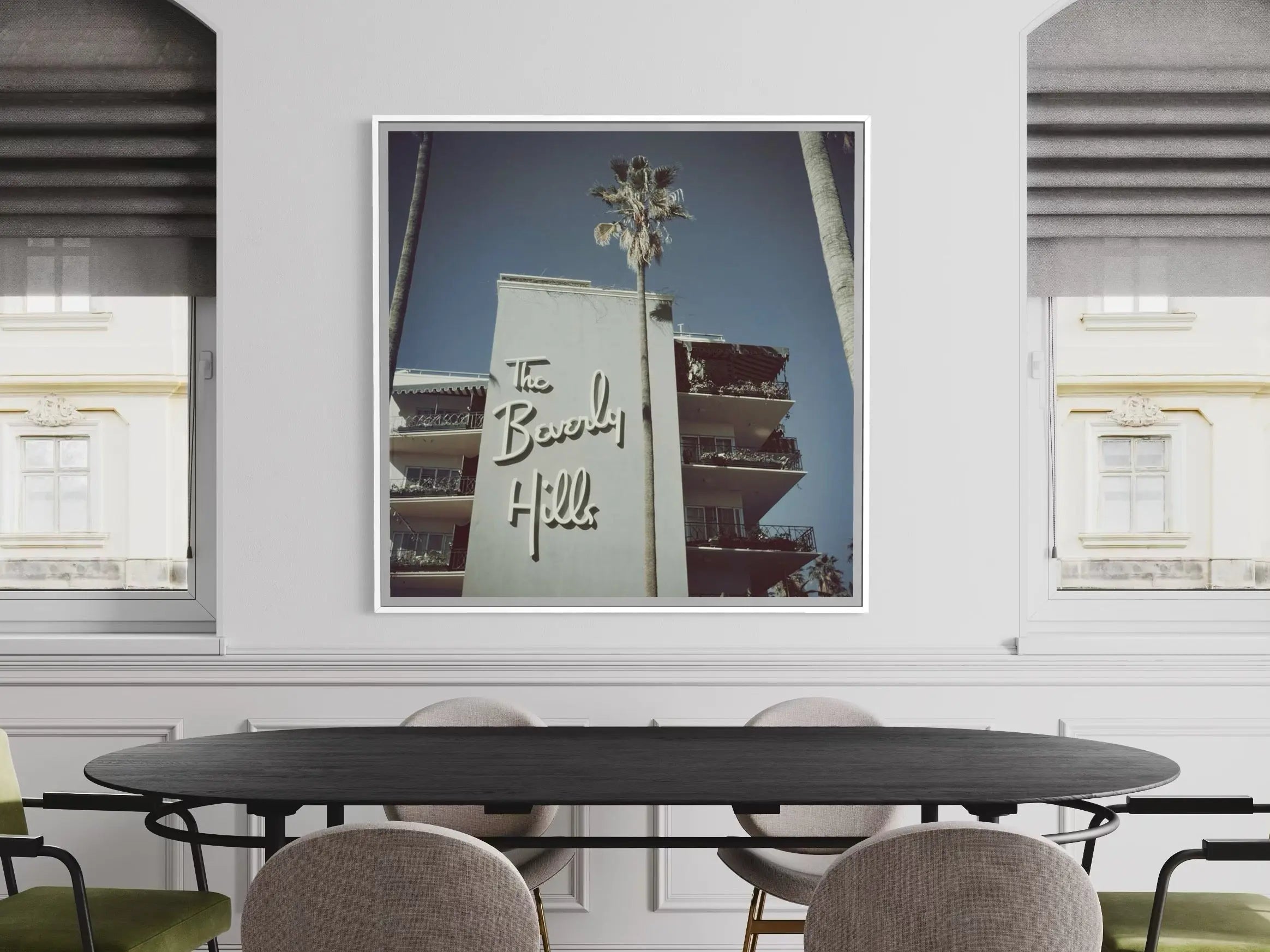 The Beverly Hills Hotel by Slim Aarons showcased in a designer room setting