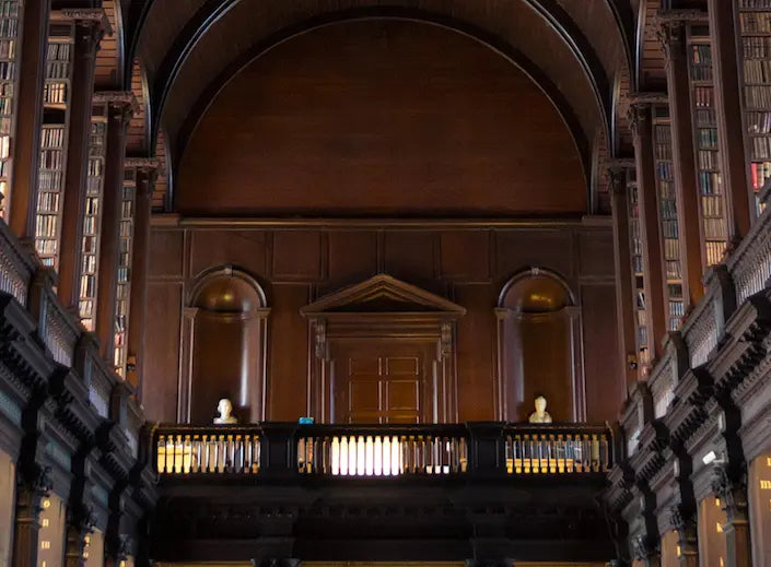 Library At Trinity College In Dublin by F. Koherl displayed in a modern living room interior