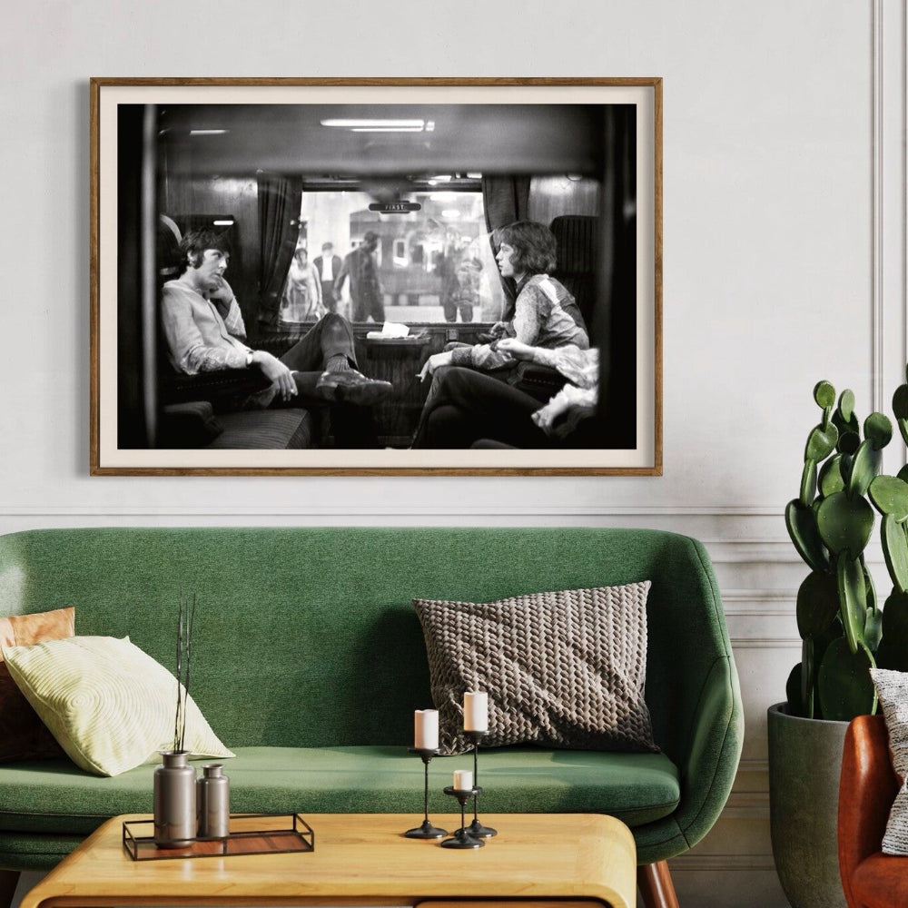 First Class Travel by Victor Blackman framed in a contemporary living room, offering designer-grade wall decor and tailored art solutions for refined residential interiors.