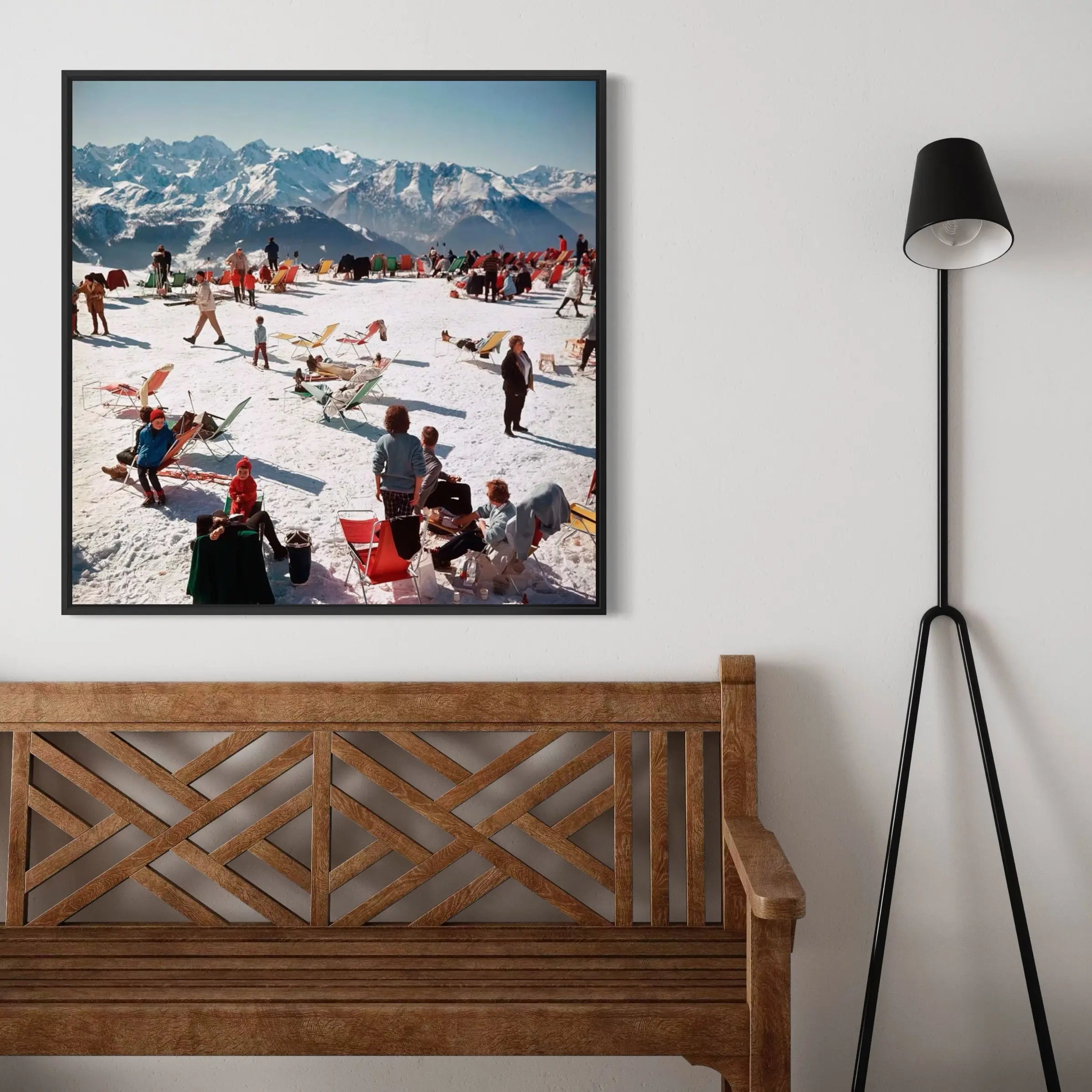 Verbier Vacation by Slim Aarons presented in a curated interior design