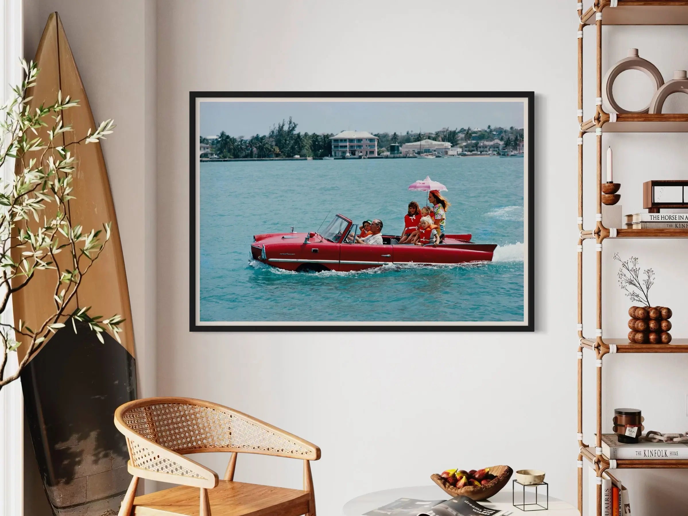 Sea Drive by Slim Aarons displayed in a modern living room interior