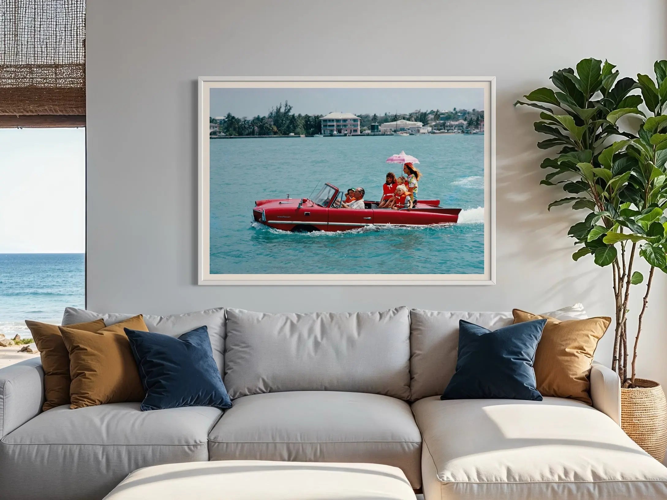 Sea Drive by Slim Aarons shown in a minimalist home decor setting