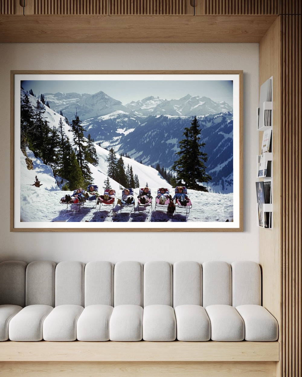 Ski Chalet featuring a Slim Aarons framed photograph of Lounging in Verbier