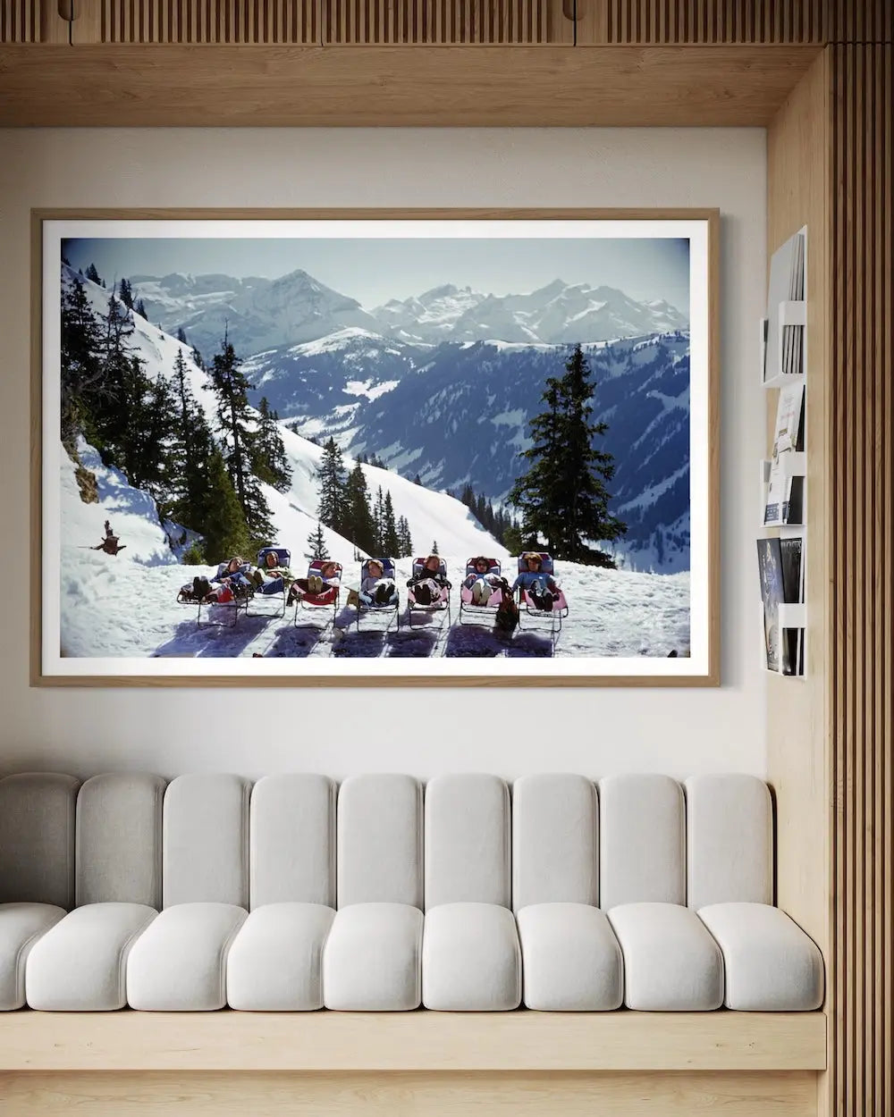 Ski Chalet featuring a Slim Aarons framed photograph of Lounging in Verbier