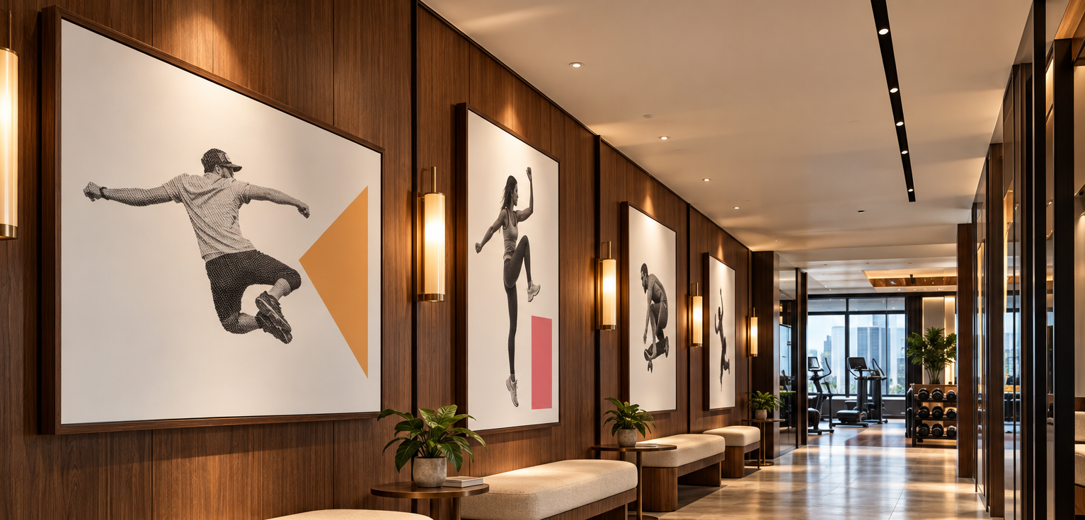 Elegant Condo Tower Gym that uses The Picturalist Playful images to enhance mood