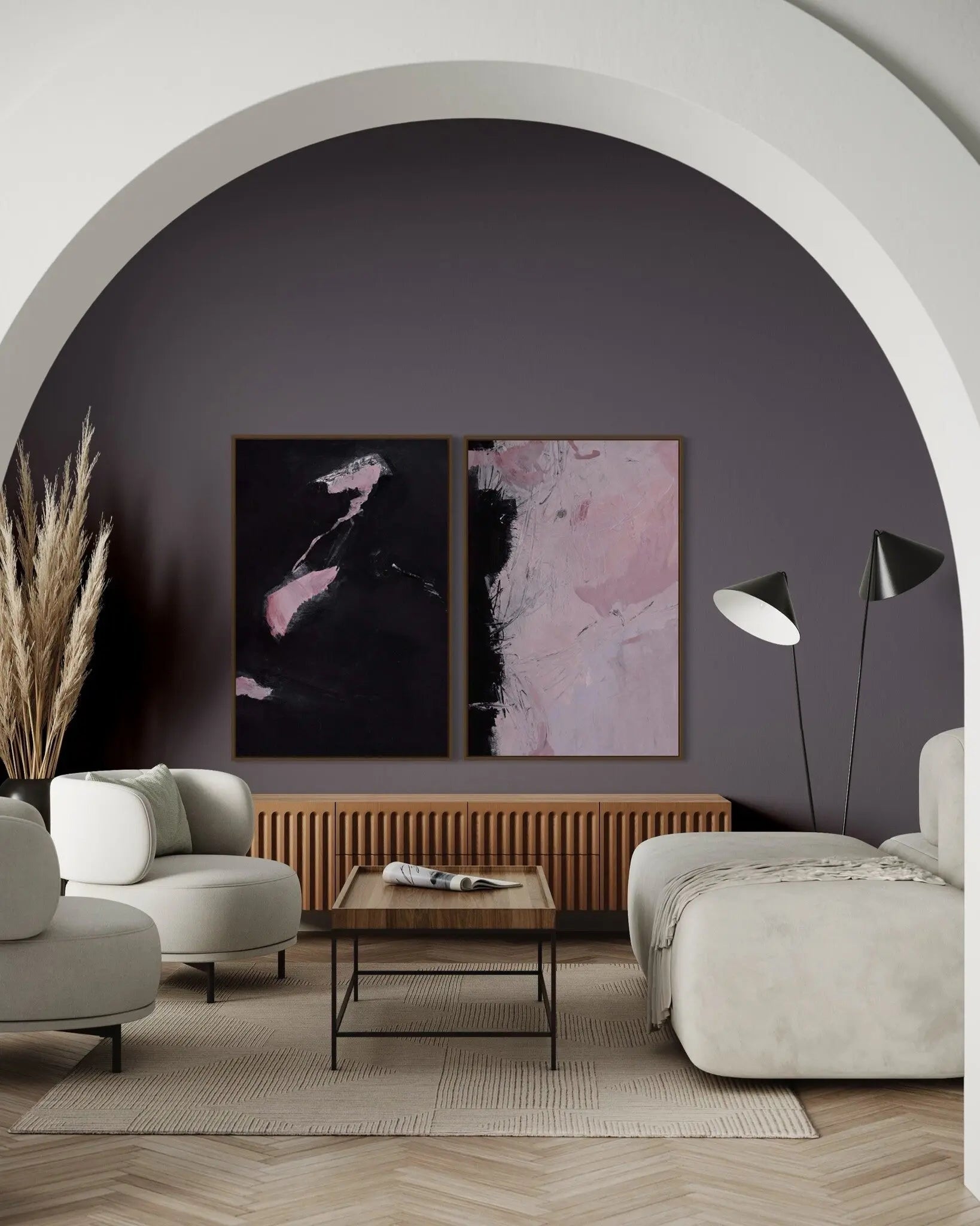 Abstract oil painting prints by Evelyn Ogly, framed by The Picturalist