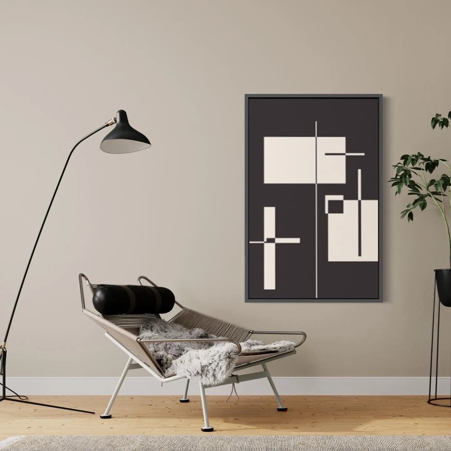 Geometric abstract artwork by Pedro Nuka, framed print by The Picturalist