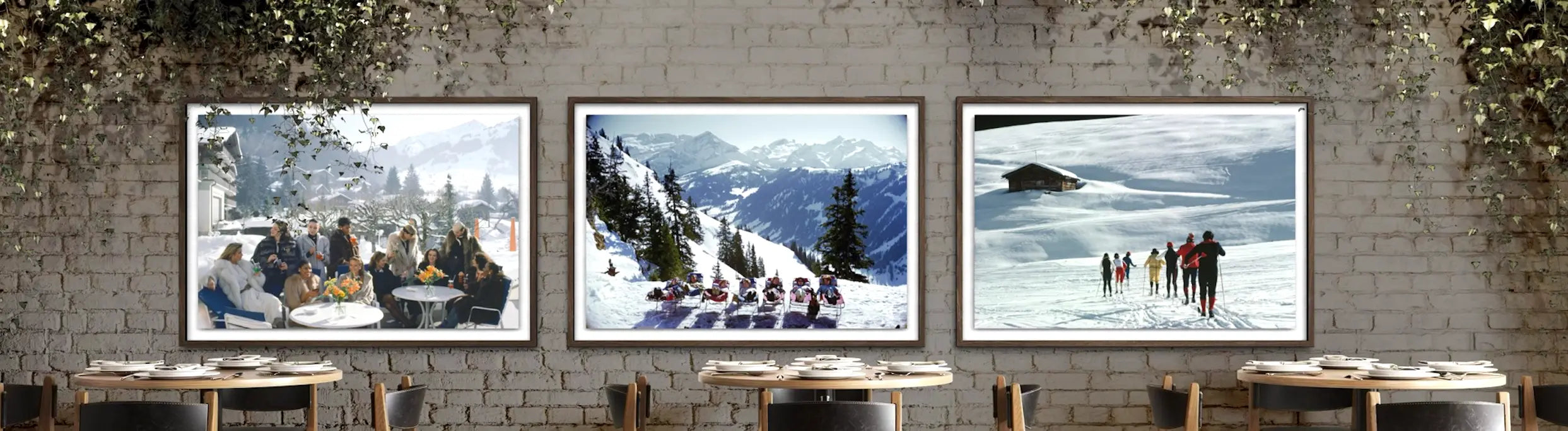 Ski Chalet featuring a Slim Aarons framed photograph of Lounging in Verbier