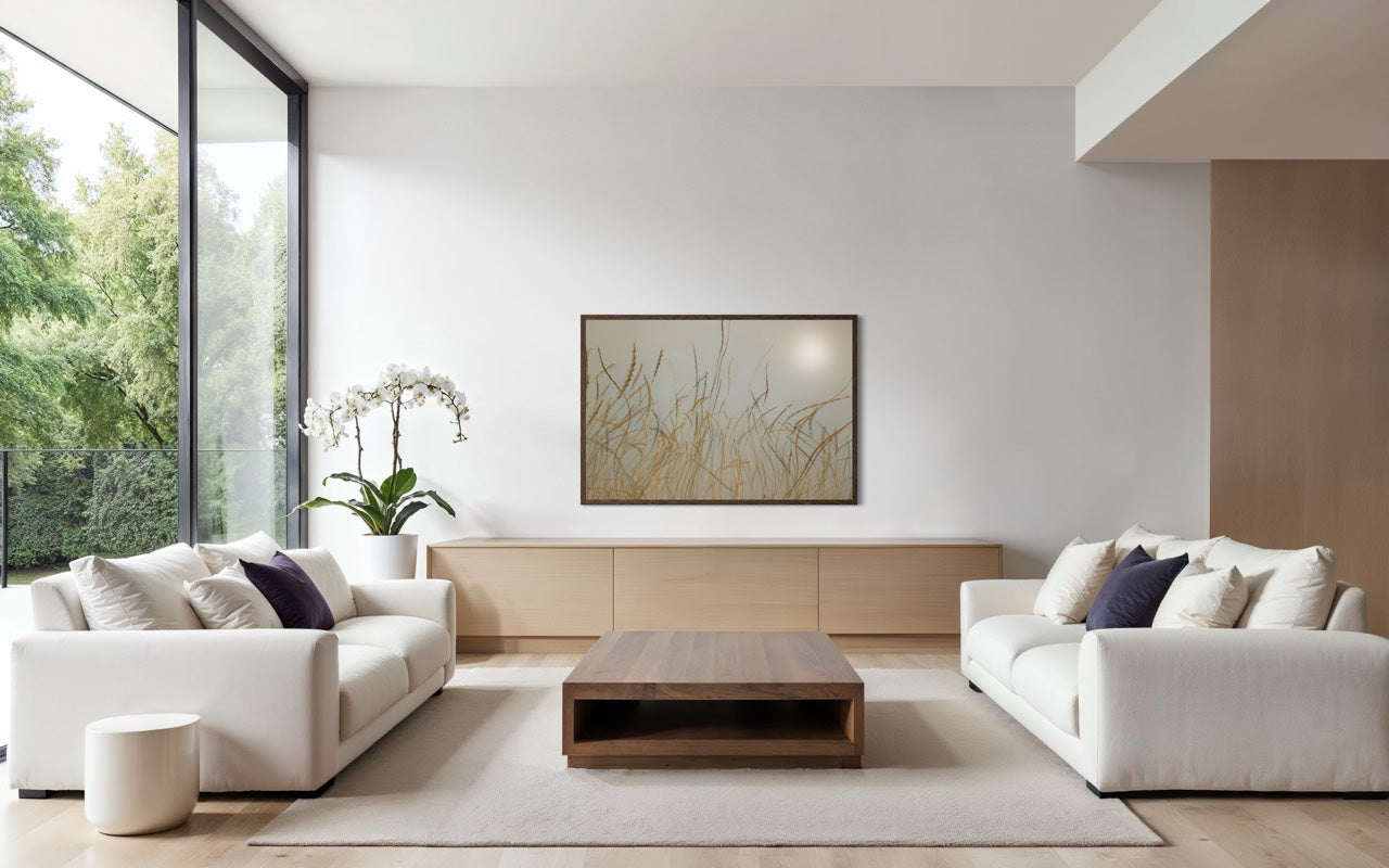 diptych of birds flying on a serene minimalistic environment