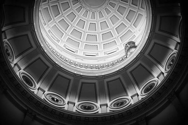 Black and White Dome by M. Hug, metal print, The Picturalist