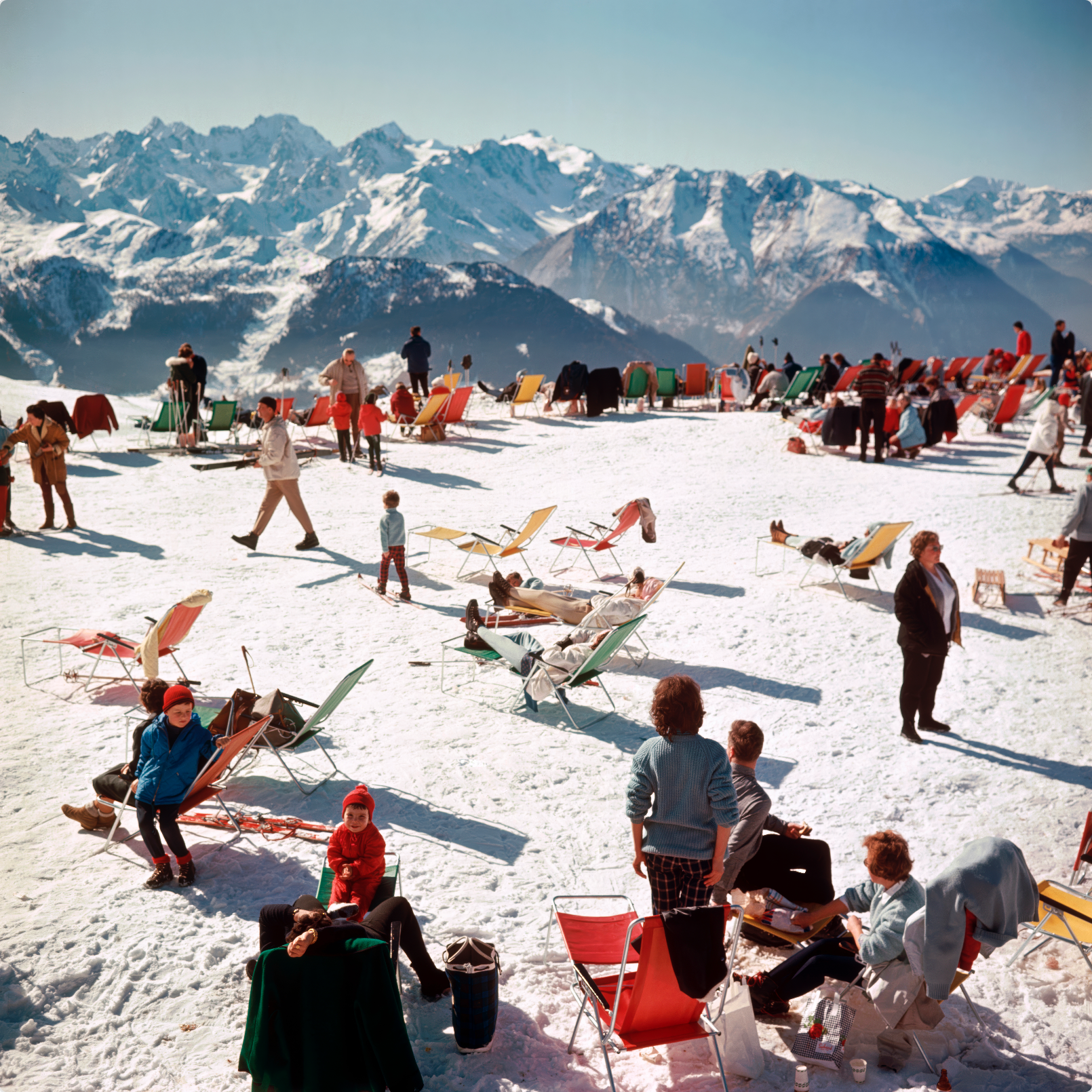 Verbier Vacation by Slim Aarons – 52043433 -Chromaluxe Metal Print – Matte or Glossy Finish – Luxury Wall Art for Interior Designers, Hotels, and Residences by The Pictur