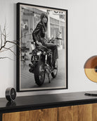 Iconic French vintage photograph framed and styled by The Picturalist over a sideboard