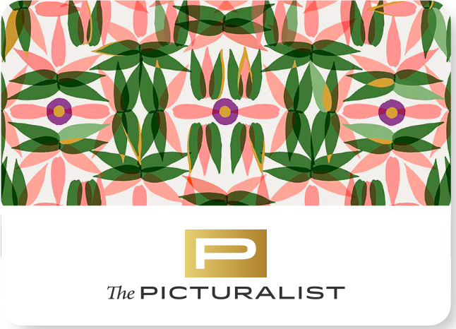 Gift card with floral pattern and 'The Picturalist' logo