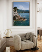 Rapallo, Italy by Slim Aarons featured in a gallery-style hallway, celebrating iconic Mediterranean destinations and luxury travel photography.