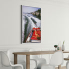 Leisure in Antibes by Slim Aarons featured in a dining room environment, metal print styled for boutique hotels and refined restaurant interiors by The Picturalist.