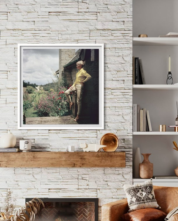 The Mason's Estate, Kenya by Slim Aarons installed in a boutique hotel, safari lodge, or luxury resort, enhancing hospitality interiors with globally inspired artwork.