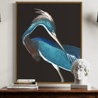 Fine art bird print on canvas with floater frame — perfect for coastal and lakeside interiors