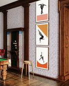 Contemporary fitness-inspired art print with geometric color block