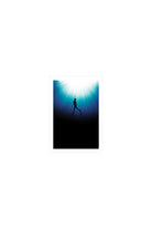 Silhouette of a person running on a blue gradient background