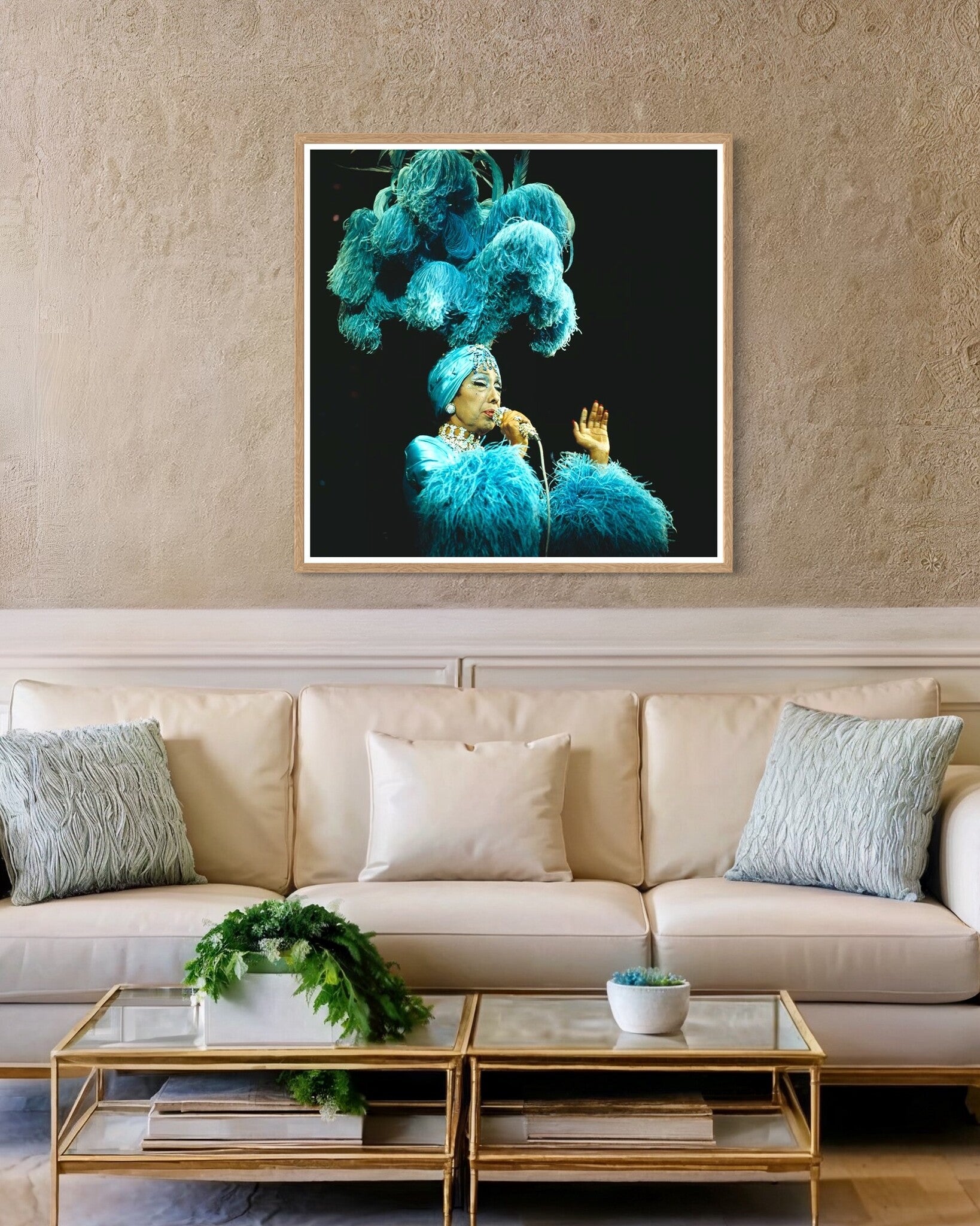 Luxury décor piece – Josephine Baker vintage performance photograph framed and styled