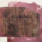 Lidia Beiza abstract canvas art in magenta and earth tones, framed wall art above dining banquette, The Picturalist