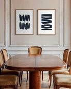 Echo of Thought by Marie Adeline styled in an elegant dining space, elevating high-end interior design with bespoke art prints and The Picturalist custom framing.