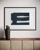 Inner Horizon by Marie Adeline framed in a hotel lounge, curated art for hotels and hospitality interiors by The Picturalist