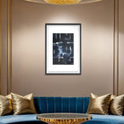 Mind Architecture by Marie Adeline in a boutique hotel lounge, providing framed art for hospitality and aesthetic solutions tailored to hospitality designers.