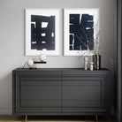 Inner Continuum by Marie Adeline placed above a headboard, calming abstract artwork for interior design projects and boutique residential spaces