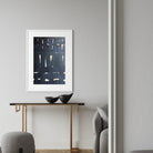Perceptual Shift by Marie Adeline featured in a minimalist hallway gallery wall, ideal for real estate staging art and curated art collections for high-end properties.