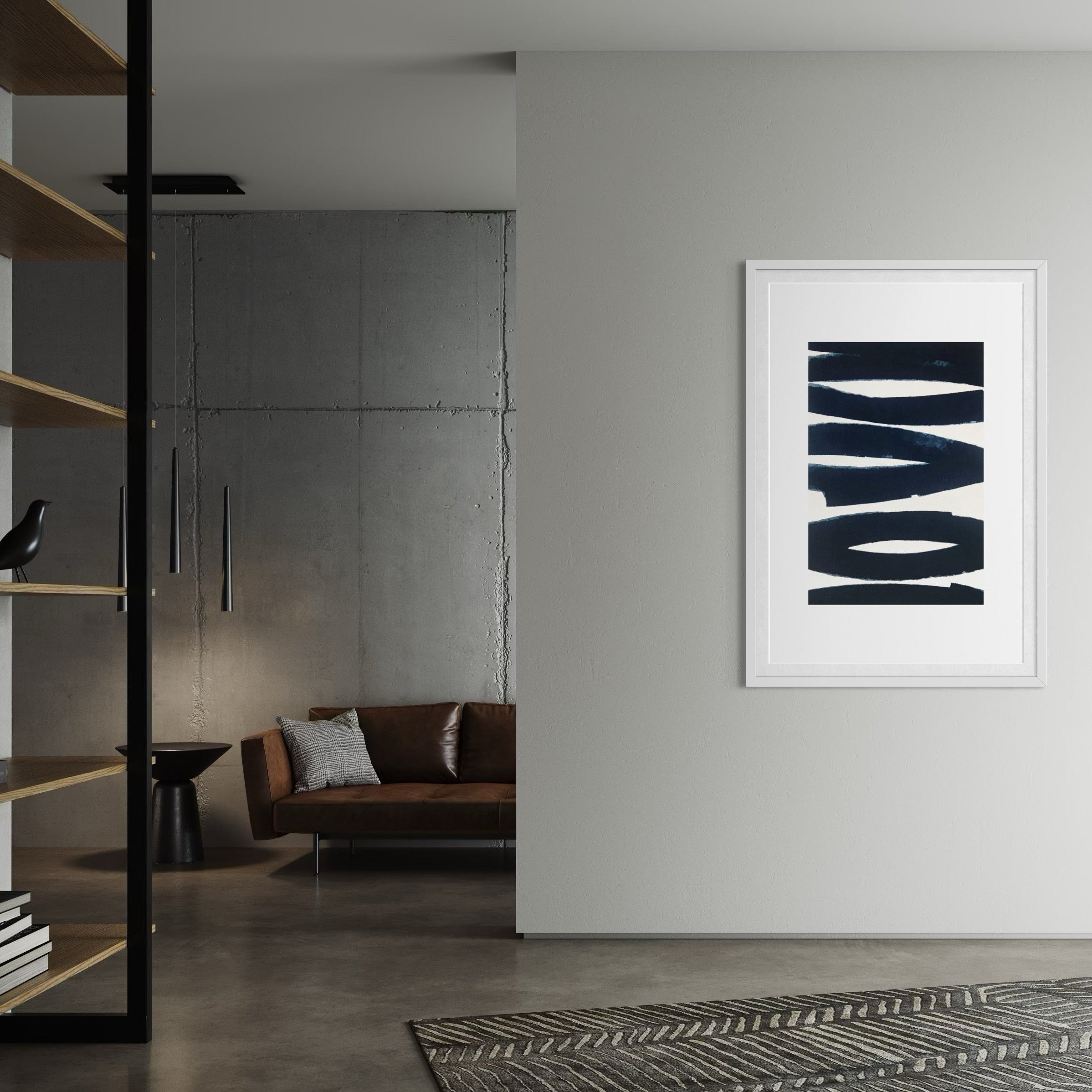 Psychic Shadow by Marie Adeline styled in a boutique hotel lounge, offering framed art for hospitality and aesthetic solutions for hospitality designers.