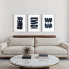 Vertical Balance by Marie Adeline framed in a contemporary living room, showcasing designer-grade wall decor and tailored art solutions for curated interiors