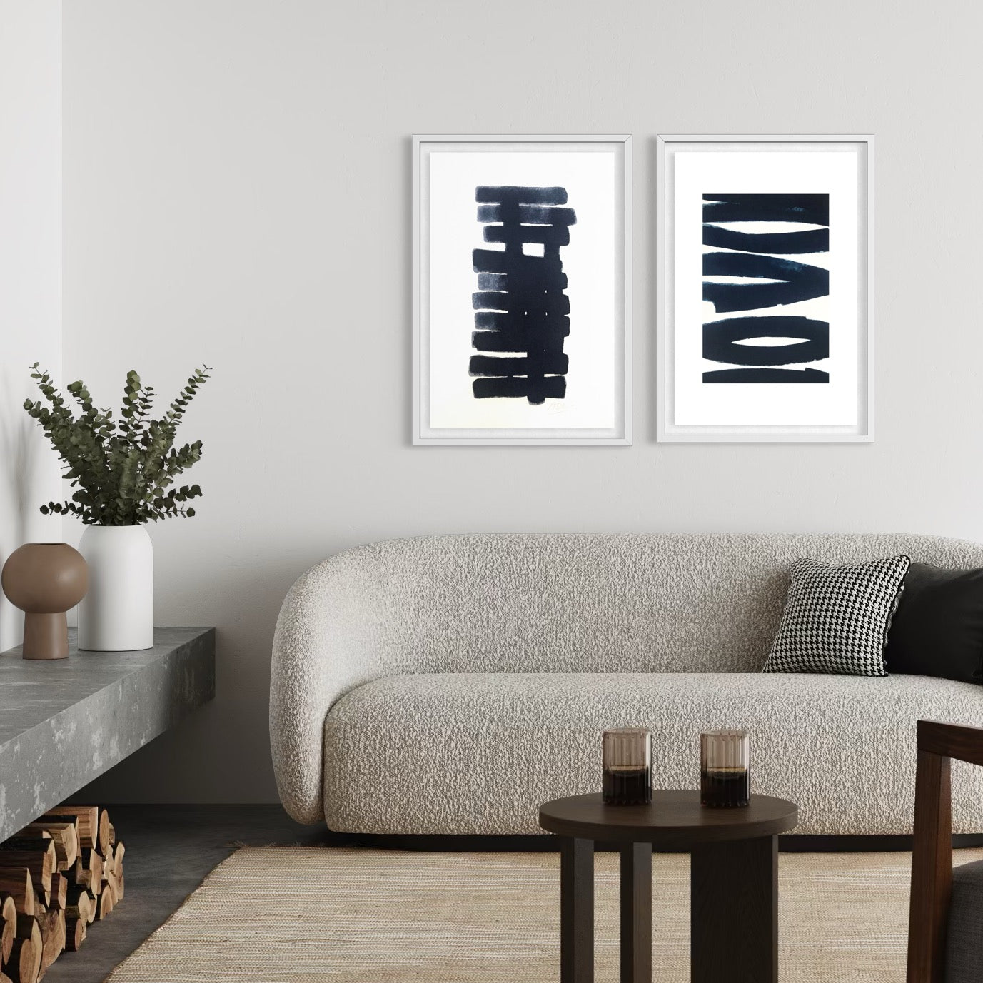 Vertical Balance by Marie Adeline in a boutique hotel lobby, offering framed art for hospitality and aesthetic solutions for hospitality designers.