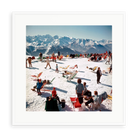 Illustrative matte-white framed preview with white inner border of Verbier Vacation by Slim Aarons. Proportions vary by size.