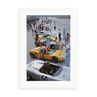 Illustrative matte-white framed preview with white inner border of Bahamas Speed Week by Slim Aarons. Proportions vary by size.