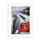 Illustrative matte-white framed preview with white inner border of Leisure In Antibes by Slim Aarons. Proportions vary by size.