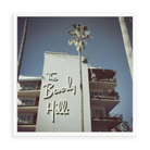 Illustrative matte-white floater-framed preview, without added mat, of The Beverly Hills Hotel by Slim Aarons. Proportions vary by size.