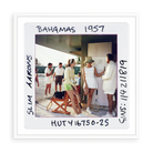 Illustrative matte-white floater-framed preview, without added mat, of Bahamas 1957 by Slim Aarons. Proportions vary by size.