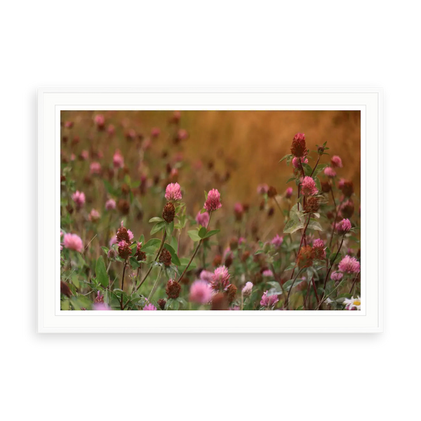 Feels Like Home by Karen Thom — illustrative matte-white framed paper print with white mat; proportions vary by size.