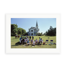 Illustrative matte-white framed preview with white inner border of Polo Teams in Buenos Aires by Slim Aarons. Proportions vary by size.