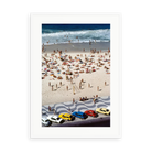Illustrative matte-white framed preview with white inner border of Copacabana Beach Brazil by Slim Aarons. Proportions vary by size.