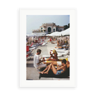 Illustrative matte-white framed preview with white inner border of Hotel Du Cap by Slim Aarons. Proportions vary by size.