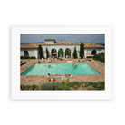 Illustrative matte-white framed preview with white inner border of Pool In St Tropez by Slim Aarons. Proportions vary by size.