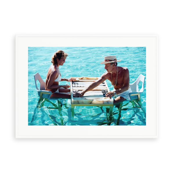 Illustrative matte-white framed preview with white inner border of Keep Your Cool by Slim Aarons. Proportions vary by size.
